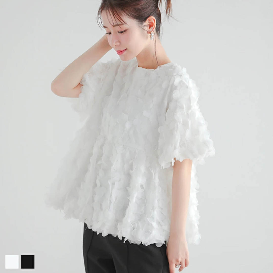 スーパーSALE価格 fitmore ハートモチーフバルーントップス シャツ