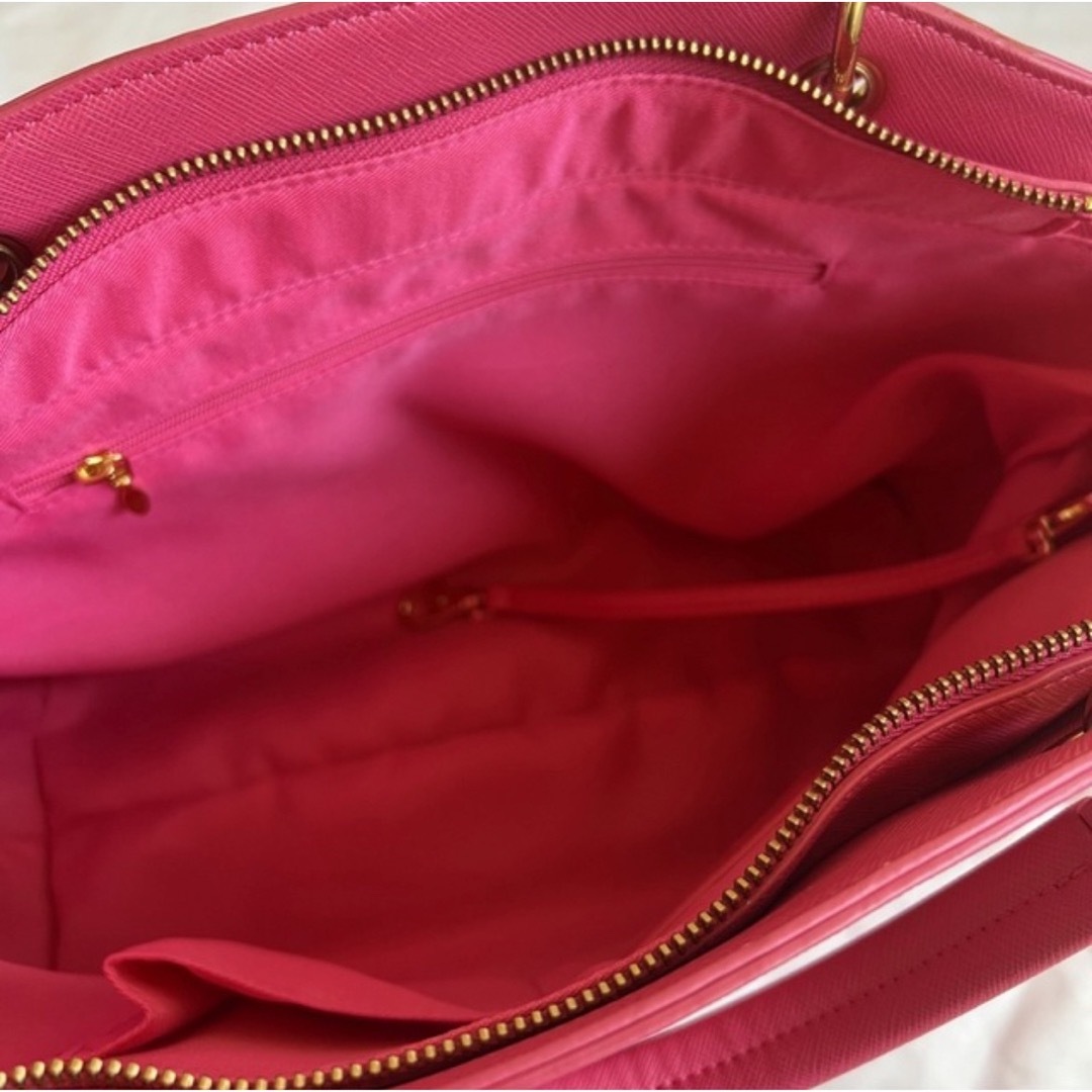Samantha Vega(サマンサベガ)の【美品】Samantha vega　トートバッグ　ハンドバッグ　リボン ピンク レディースのバッグ(ショルダーバッグ)の商品写真