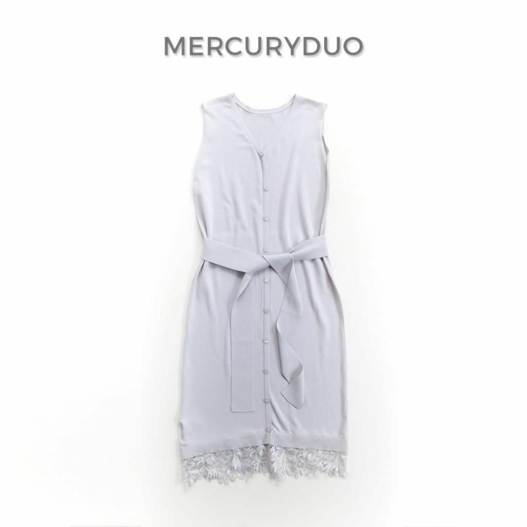 MERCURYDUO(マーキュリーデュオ)の185*美品 マーキュリーデュオ ヘムレース ニットワンピース. レディースのワンピース(ひざ丈ワンピース)の商品写真