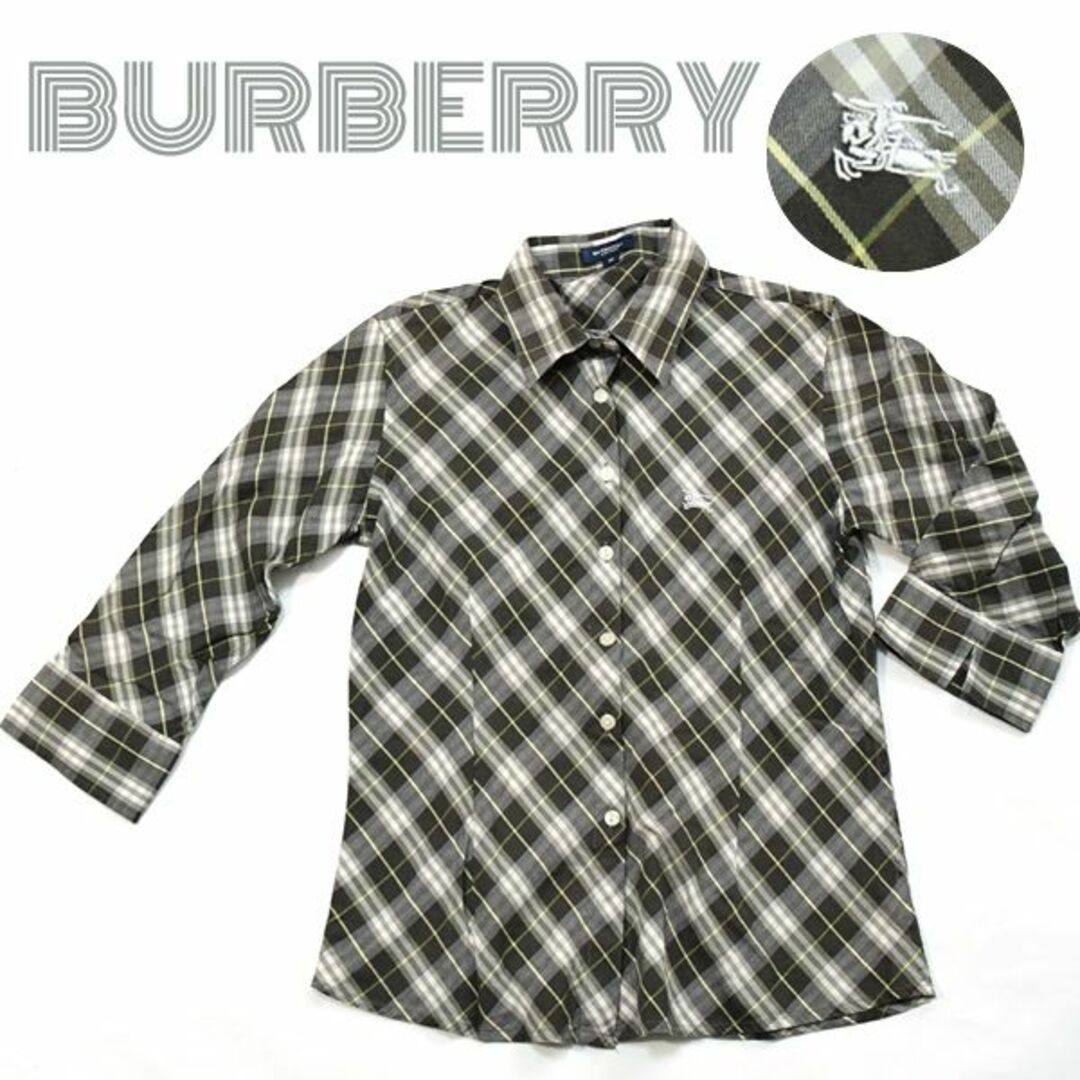 BURBERRY - バーバリー□ホースマーク刺繍 7分袖チェックシャツ 長袖 ...