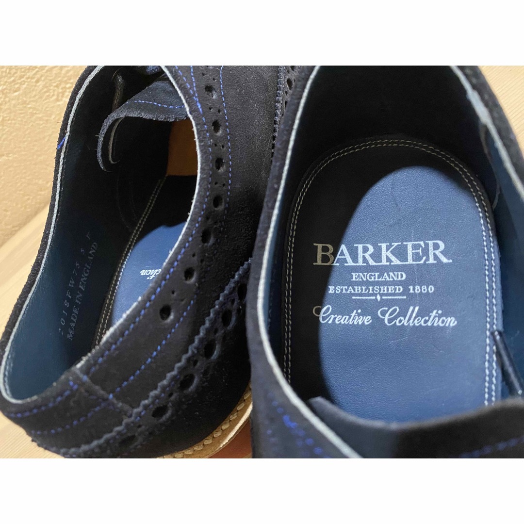 新品barker フルブローグオックスフォードシューズ ウィングチップ 革靴