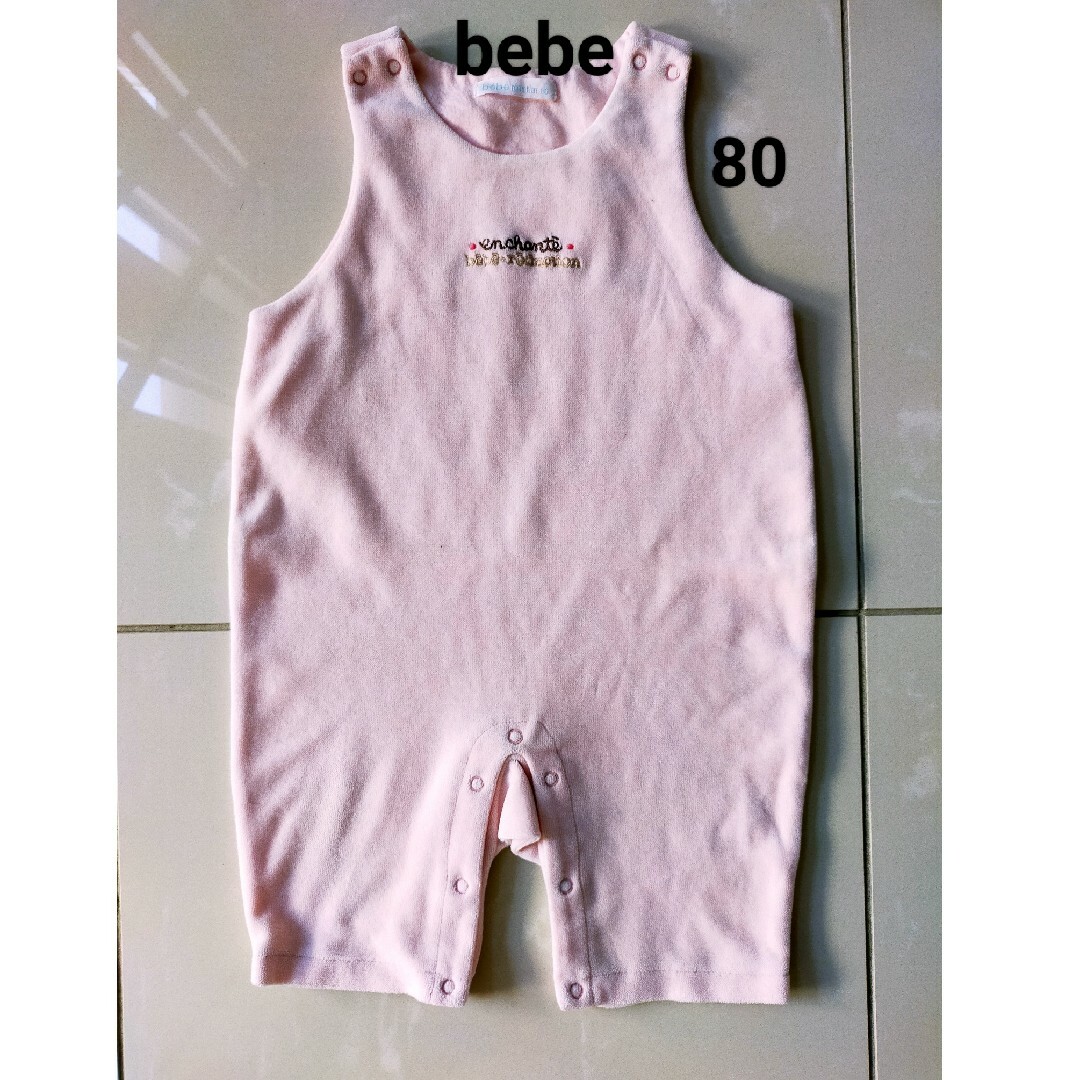 BeBe(ベベ)のbebe ピンク ロンパース 80 キッズ/ベビー/マタニティのベビー服(~85cm)(ロンパース)の商品写真