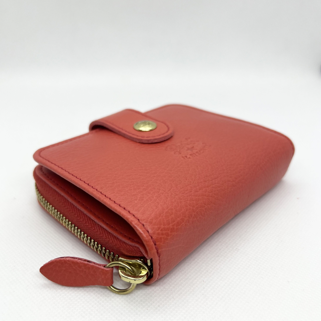 IL BISONTE(イルビゾンテ)の【超希少未使用】イルビゾンテ コンパクト二つ折り財布  ガスパッチョ（オレンジ） レディースのファッション小物(財布)の商品写真