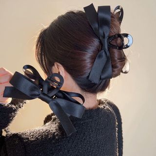 激安　大ぶりリボン　バンスクリップ　バレッタ　髪留め　髪飾り　ヘアアクセサリー(バレッタ/ヘアクリップ)