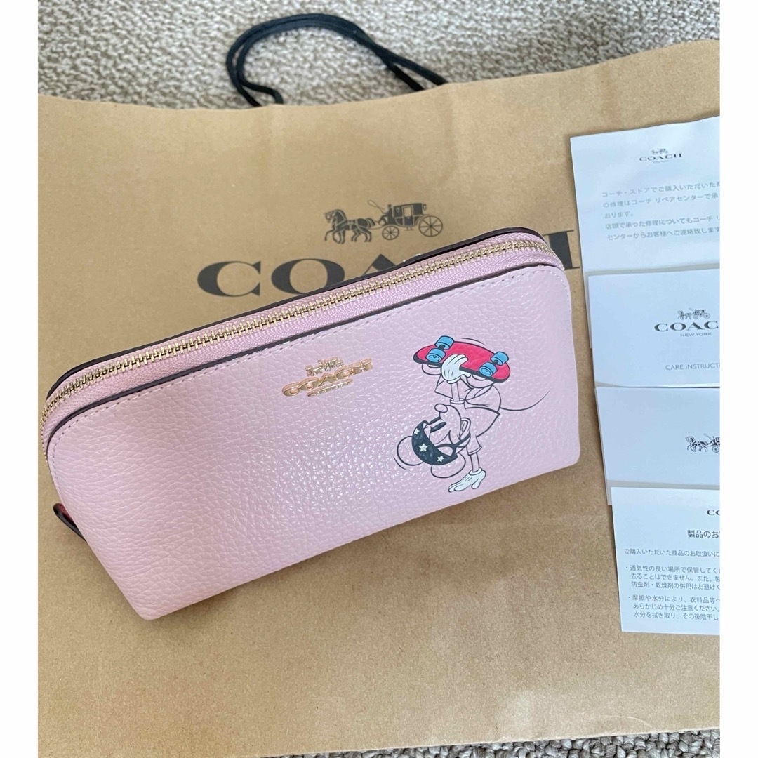 COACH ミッキー ポーチ ピンク