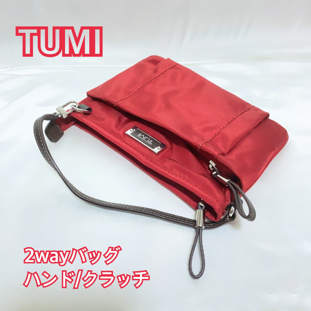 ☆極美品☆TUMI トゥミ 2way ハンドバッグ 鞄 赤系 メンズ レディース