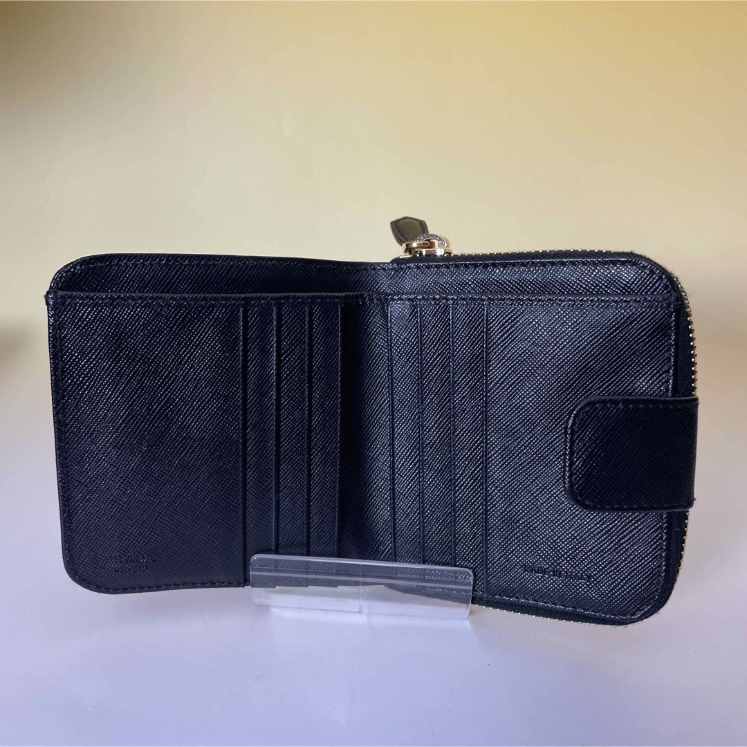 PRADA - prada 極美品 黒 財布 サフィアーノ メタル コンパクト プラダ