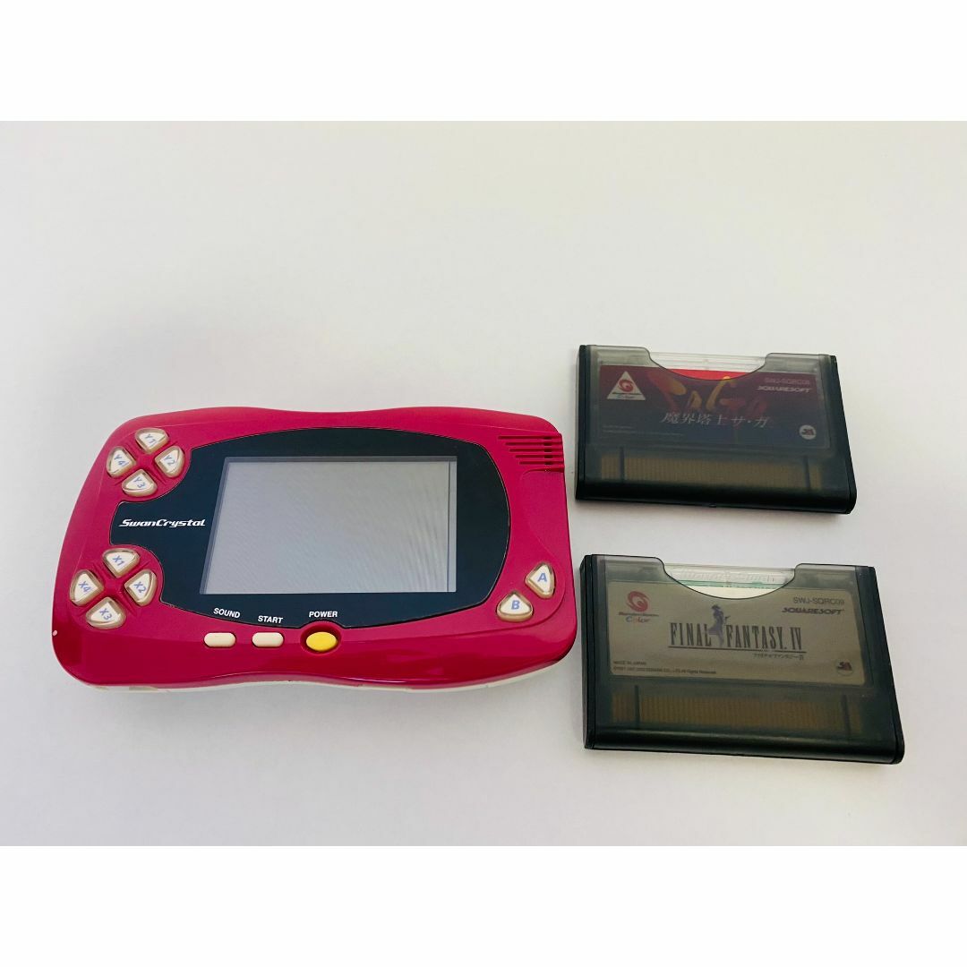 BANDAI - ワンダースワンクリスタル 　ワインレッド（ソフト2本おまけ）