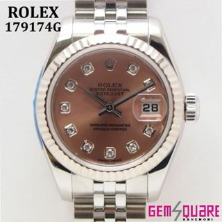 ロレックス(ROLEX)のロレックス デイトジャスト 179174G ピンク D番 腕時計 OH＆仕上げ済(腕時計)