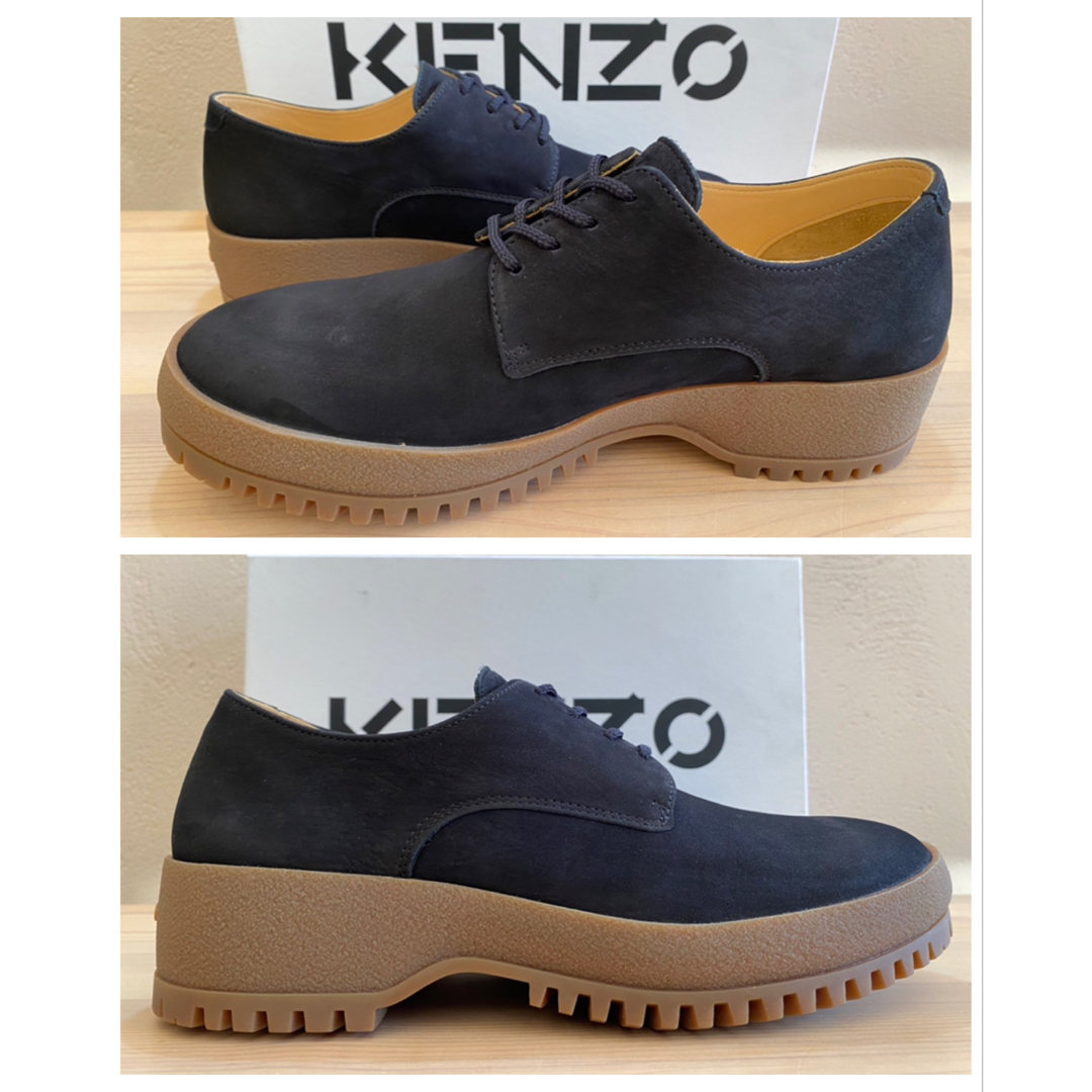 新品 KENZO ケンゾー ヌバックレザー ダービーシューズ 厚底 革靴