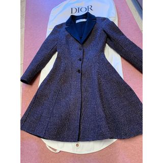 クリスチャンディオール(Christian Dior)のお買い得ディオールコート⭐︎ネイビー×ピンク(ロングコート)