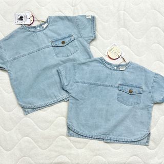 テータテート(tete a tete)の新品♡ テータテート デニムトップス 2枚(80,90)(シャツ/カットソー)