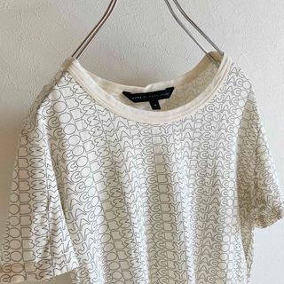 マークバイマークジェイコブス(MARC BY MARC JACOBS)のマークバイマークジェイコブス ロゴ 総柄 Tシャツ 半袖 カットソー S オフ白(Tシャツ(半袖/袖なし))