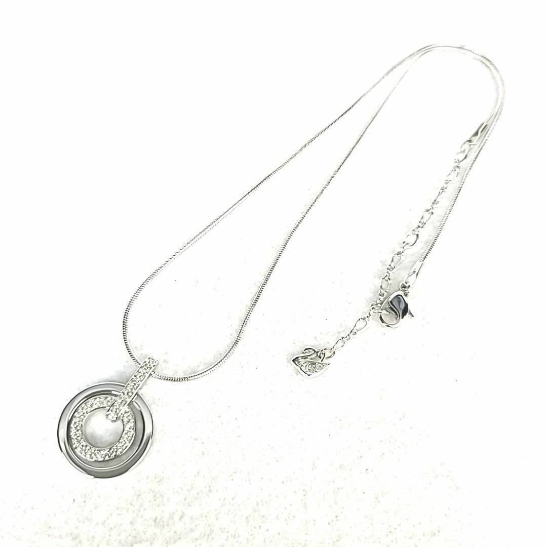 ●【極美品】SWAROVSKI サークル シルバー ネックレス ペンダント