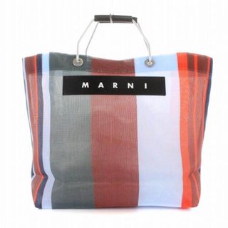 Marni - マルニ MARNI フラワーカフェ ストライプメッシュ トート