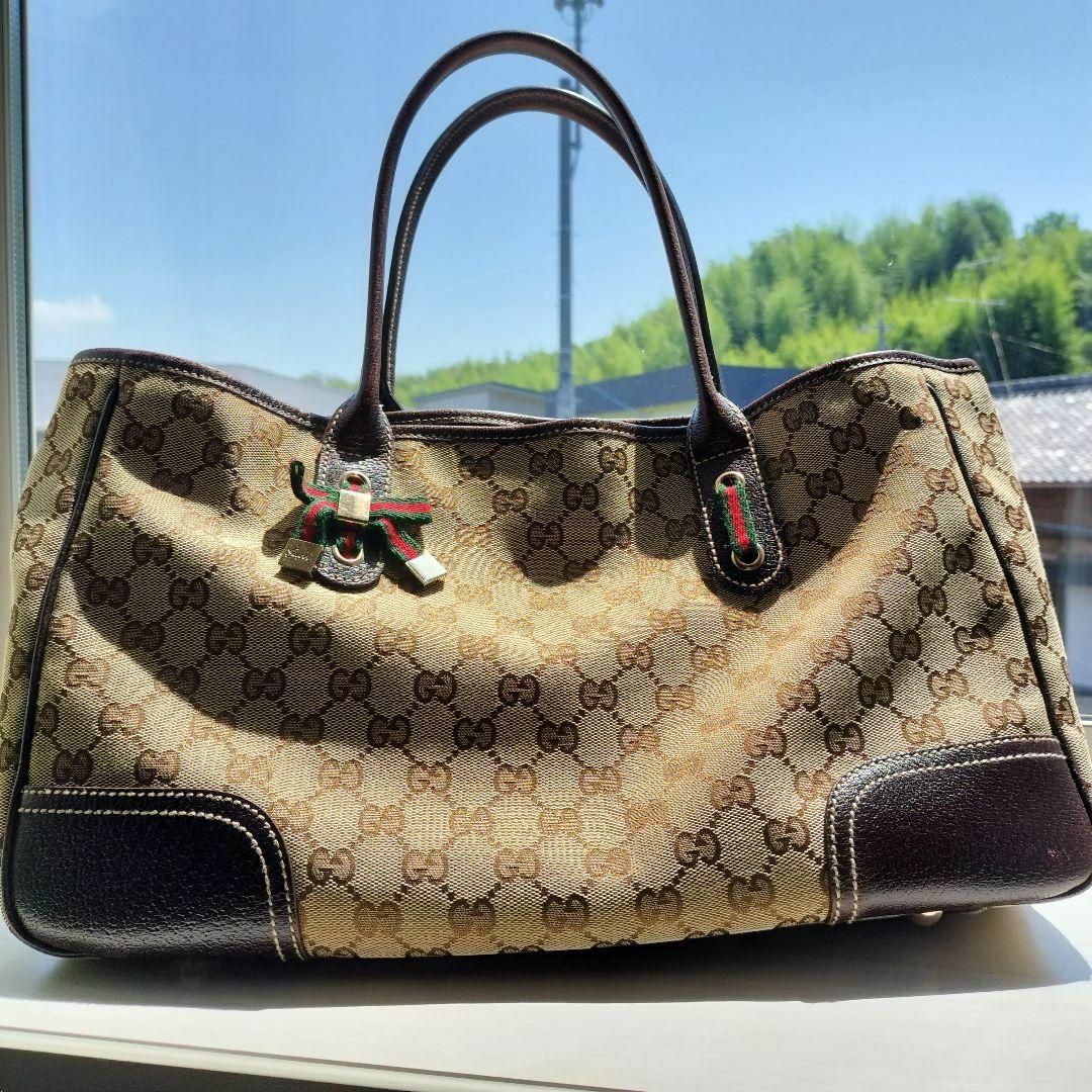 美品】 GUCCI グッチ トートバッグ シェリーライン GGキャンバス-