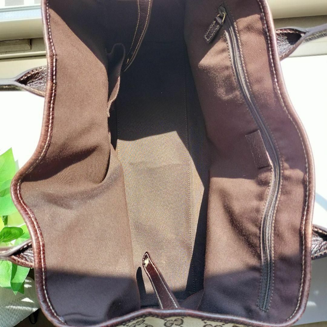 美品】 GUCCI グッチ トートバック GGキャンバス シェリーリボン-