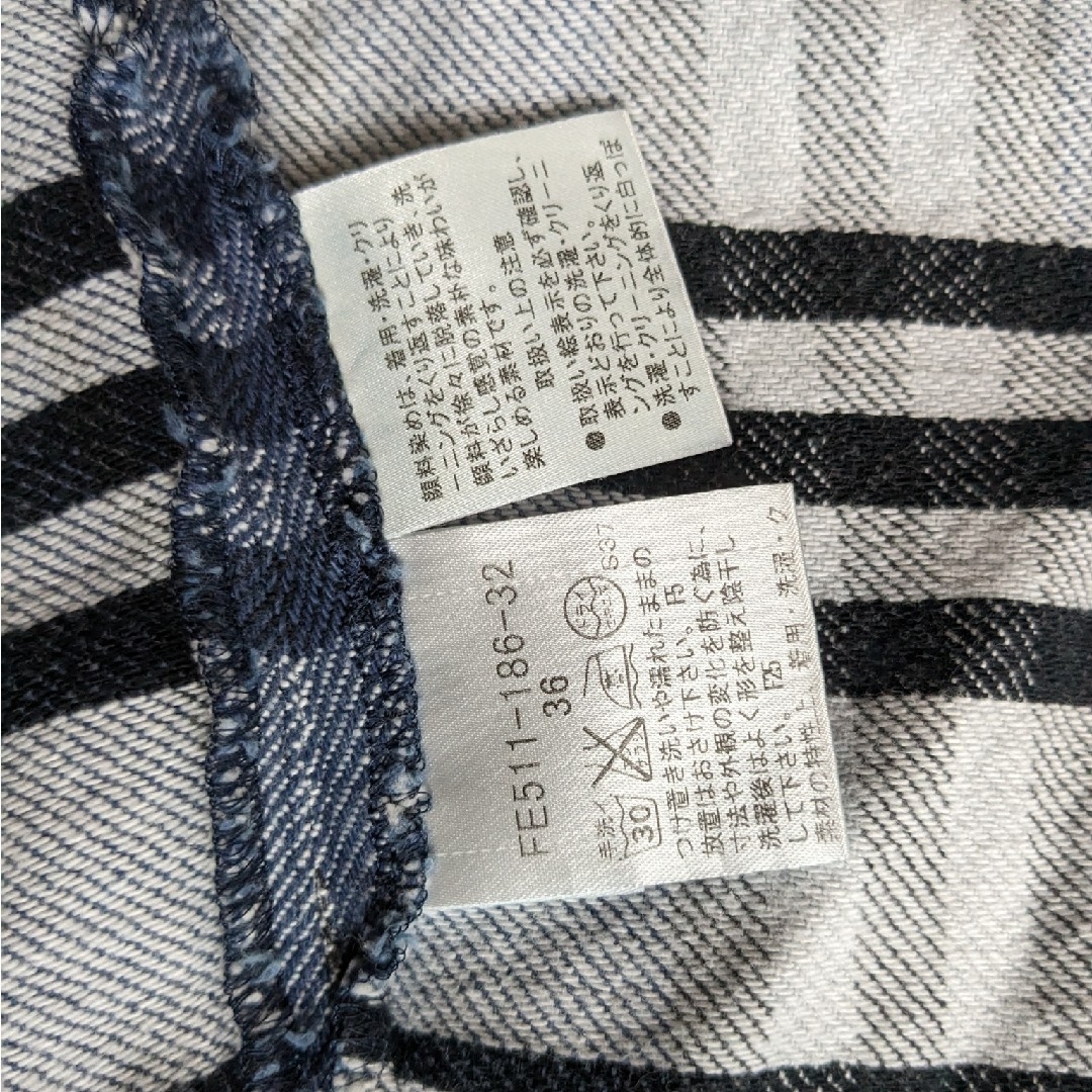 バーバリーブルーレーベル ノバチェック シャツ 36 金ボタン BURBERRY