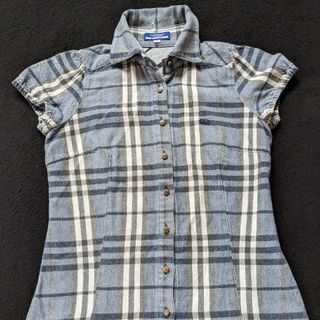 バーバリーブルーレーベル(BURBERRY BLUE LABEL)のバーバリーブルーレーベル　ノバチェック　シャツ　36 金ボタン　BURBERRY(シャツ/ブラウス(半袖/袖なし))