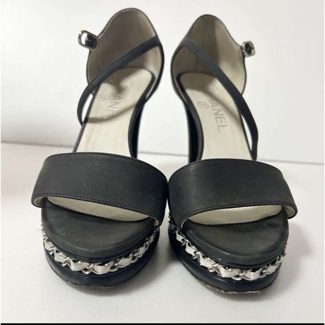 【最終値下げ】シャネル CHANEL ロゴ パンプス サンダル 37C