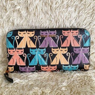 【新品】miumiu 猫柄 長財布 ピンク