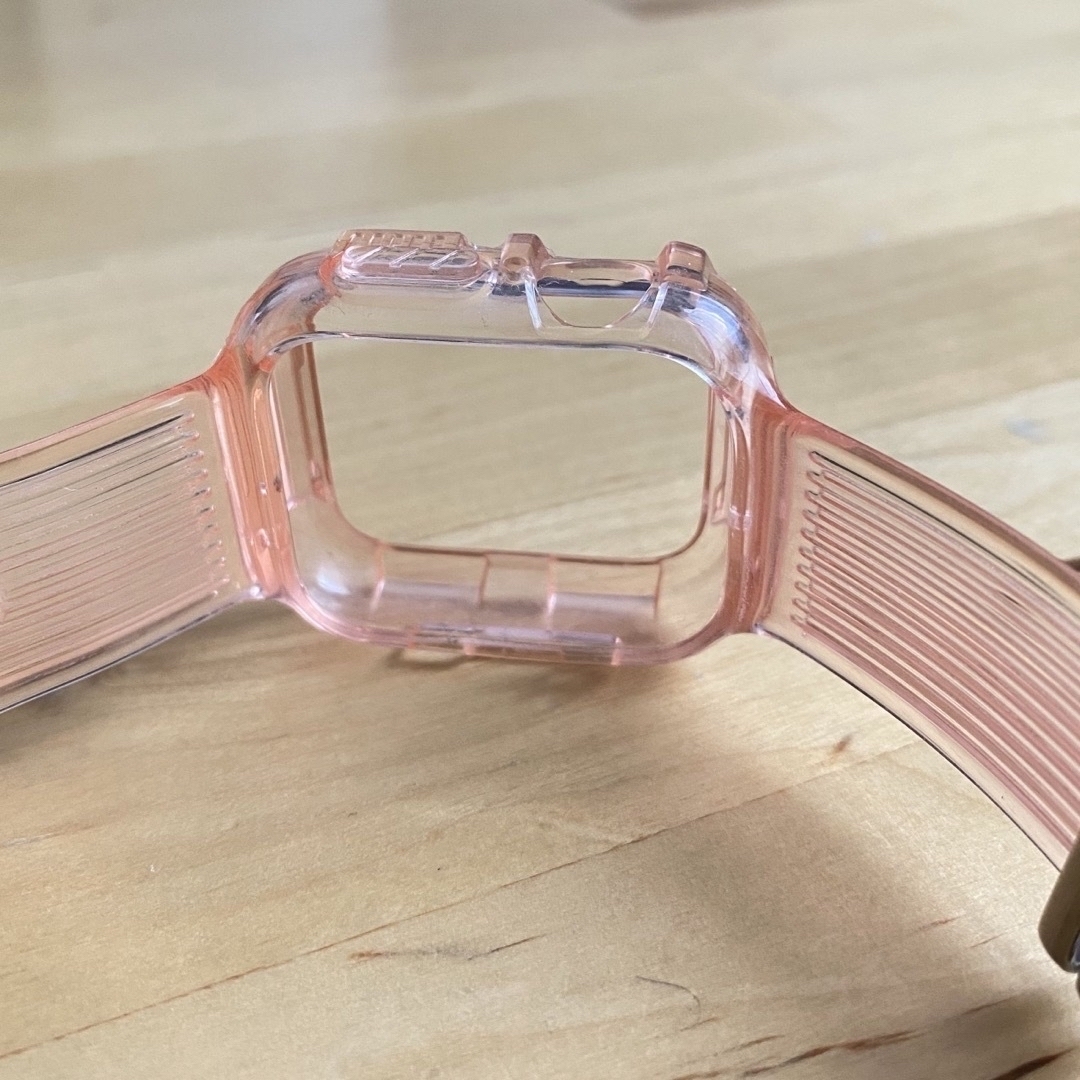 Apple(アップル)のアップルウォッチ バンド 透明 レディース メンズ ベルト 替え 一体型 クリア メンズの時計(ラバーベルト)の商品写真