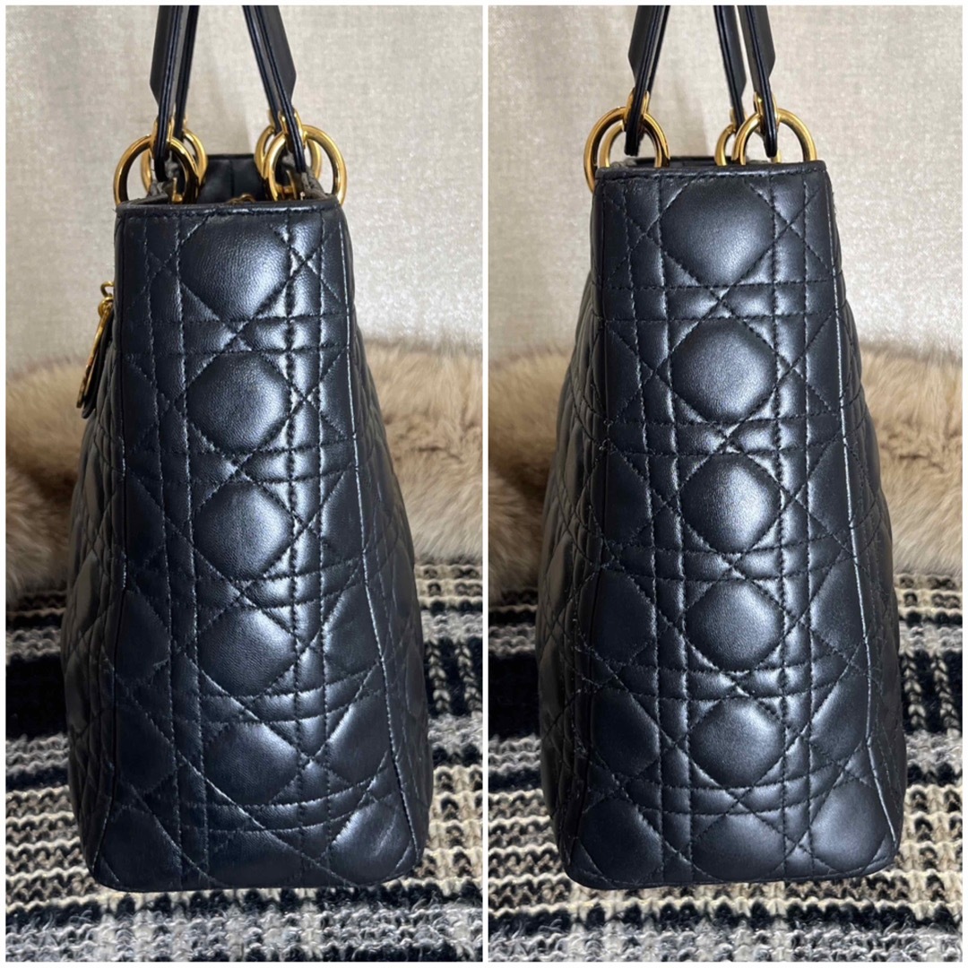 超美品☆Christian Dior レディディオール カナージュ ハンドバッグ