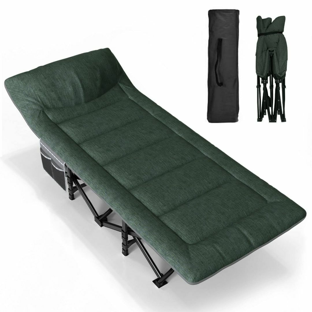スポーツ/アウトドア【色: 緑色】ATORPOK 折りたたみベッド 簡易ベッド 折り畳み 室内 折り