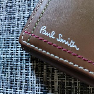 ポールスミス(Paul Smith)のポールスミス キーケース ダブルステッチ キーホルダー ステッチ ブラック 茶色(キーケース)