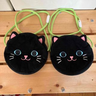 カルディ(KALDI)の黒猫ポシェット２個セット(ポシェット)