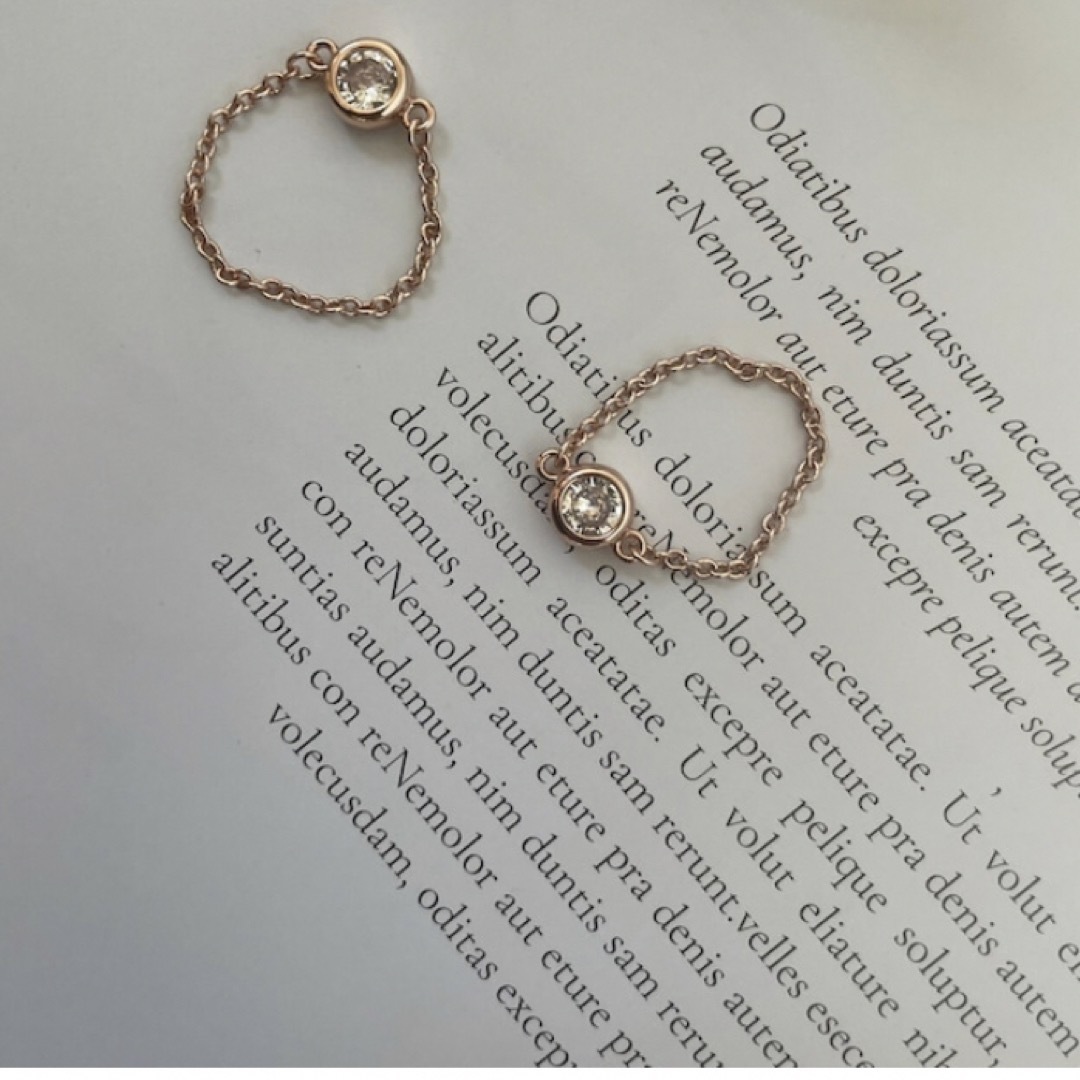 zirconia chain ring ジルコニアチェーンリング　新品 レディースのアクセサリー(リング(指輪))の商品写真