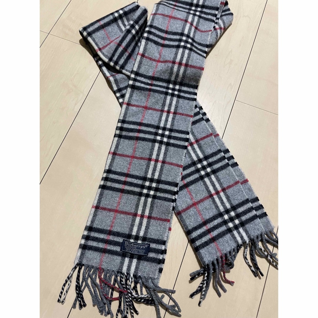 BURBERRY - 本物バーバリーのマフラー グレー系 ウール素材の通販 by