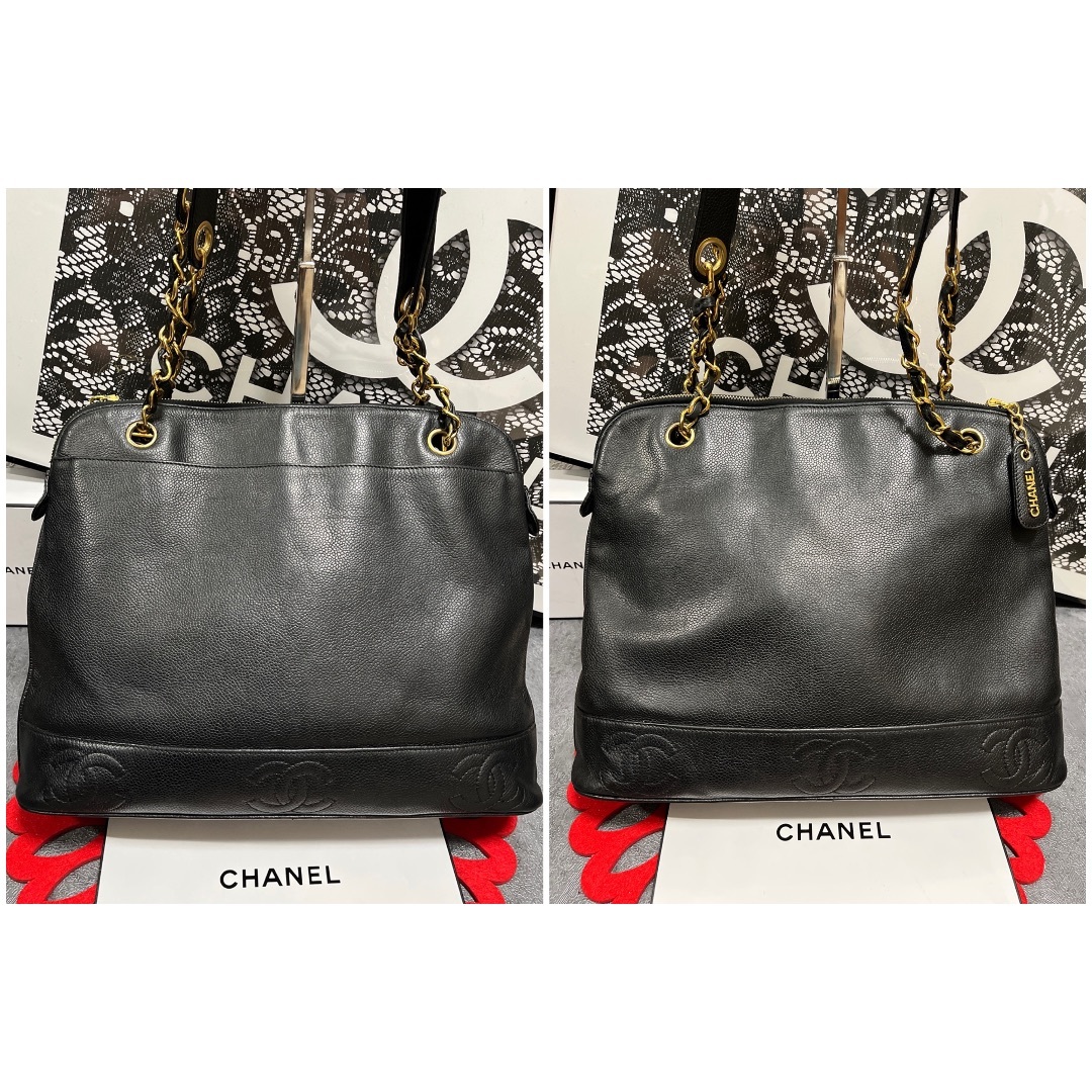 ◆◇極上美品 CHANEL シャネル トリプルココ トートバッグ キャビアスキン