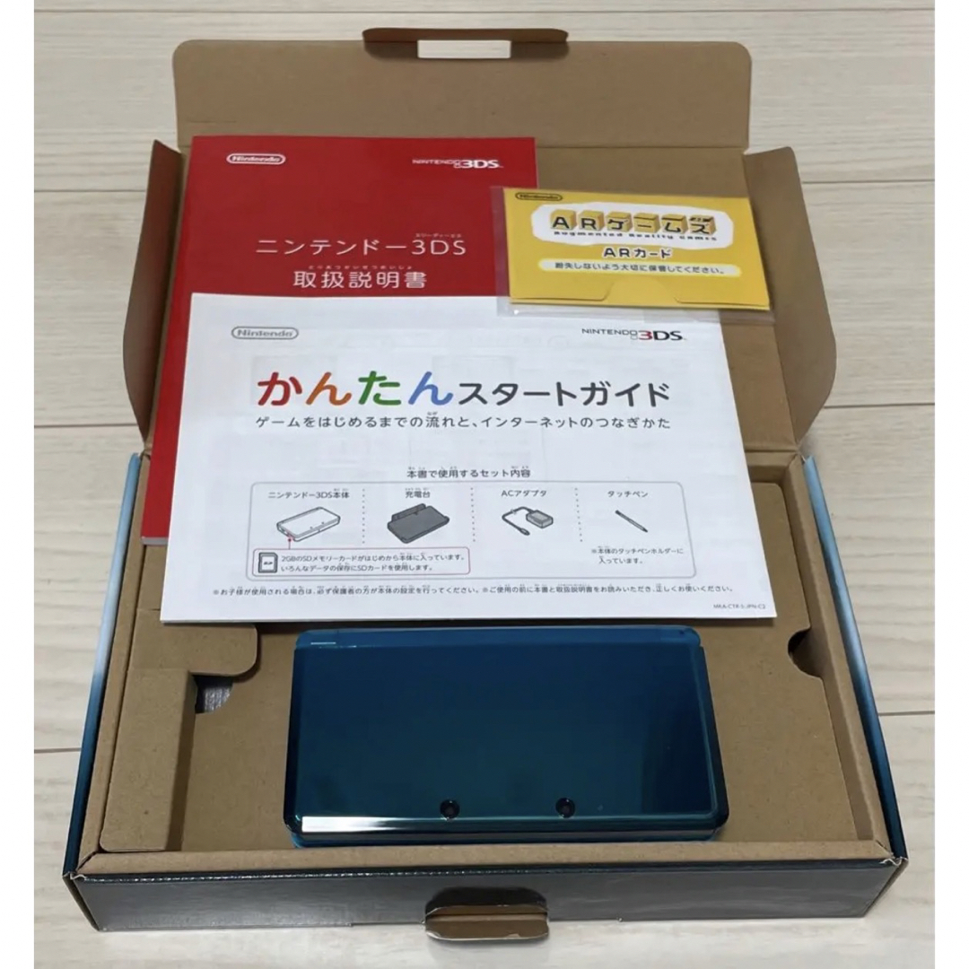 ニンテンドー3DS(ニンテンドー3DS)のニンテンドー3DS アクアブルー　ソフト　牧場物語　マリオ　ニンテンドックス エンタメ/ホビーのゲームソフト/ゲーム機本体(携帯用ゲーム機本体)の商品写真