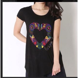 デシグアル(DESIGUAL)のデジグアル desigual ハートビーズTシャツ(Tシャツ(半袖/袖なし))