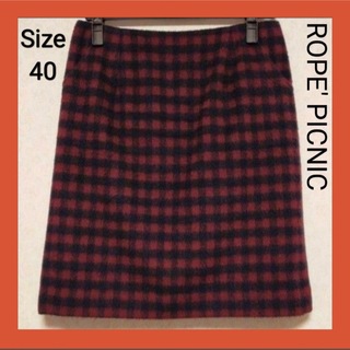 ロペピクニック(Rope' Picnic)のROPE' PICNIC　 スカート チェックスカート　膝丈スカート　サイズ40(ひざ丈スカート)