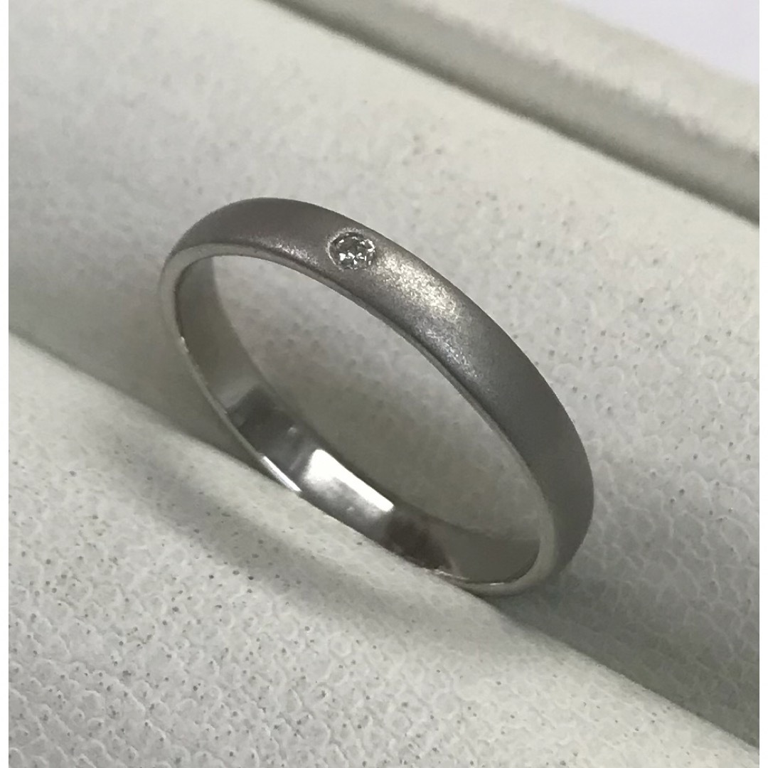 ★サイズ12号★プラチナPt900/ダイヤモンドリング・0.02ct★マット仕上 レディースのアクセサリー(リング(指輪))の商品写真