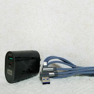 65W PD 急速充電器★iPhone★Lightning L字ケーブルセット(バッテリー/充電器)