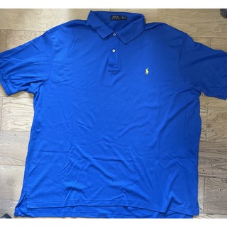 ポロラルフローレン(POLO RALPH LAUREN)の古着　ビックサイズ　3XB 3G ポロラルフローレン　半袖　ポロシャツ　青(ポロシャツ)