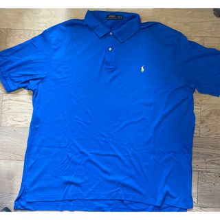 ポロラルフローレン(POLO RALPH LAUREN)の古着　ビックサイズ　3XB 3G ポロラルフローレン　半袖　ポロシャツ　青(ポロシャツ)