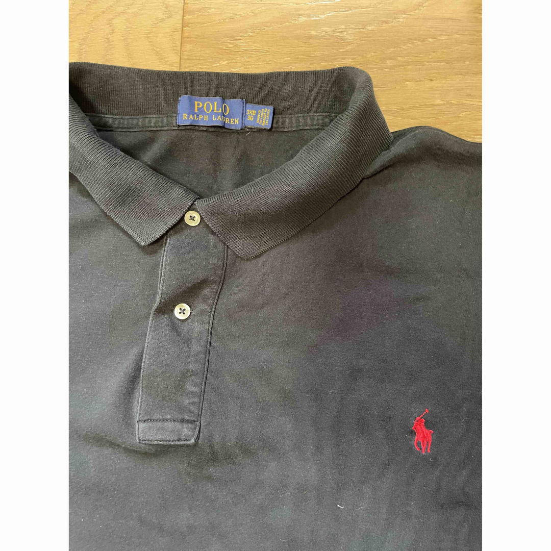 POLO RALPH LAUREN(ポロラルフローレン)の古着　ビックサイズ　3XB 3G ポロラルフローレン　半袖　ポロシャツ　黒 メンズのトップス(ポロシャツ)の商品写真