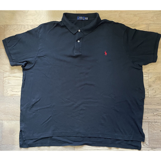ポロラルフローレン(POLO RALPH LAUREN)の古着　ビックサイズ　3XB 3G ポロラルフローレン　半袖　ポロシャツ　黒(ポロシャツ)