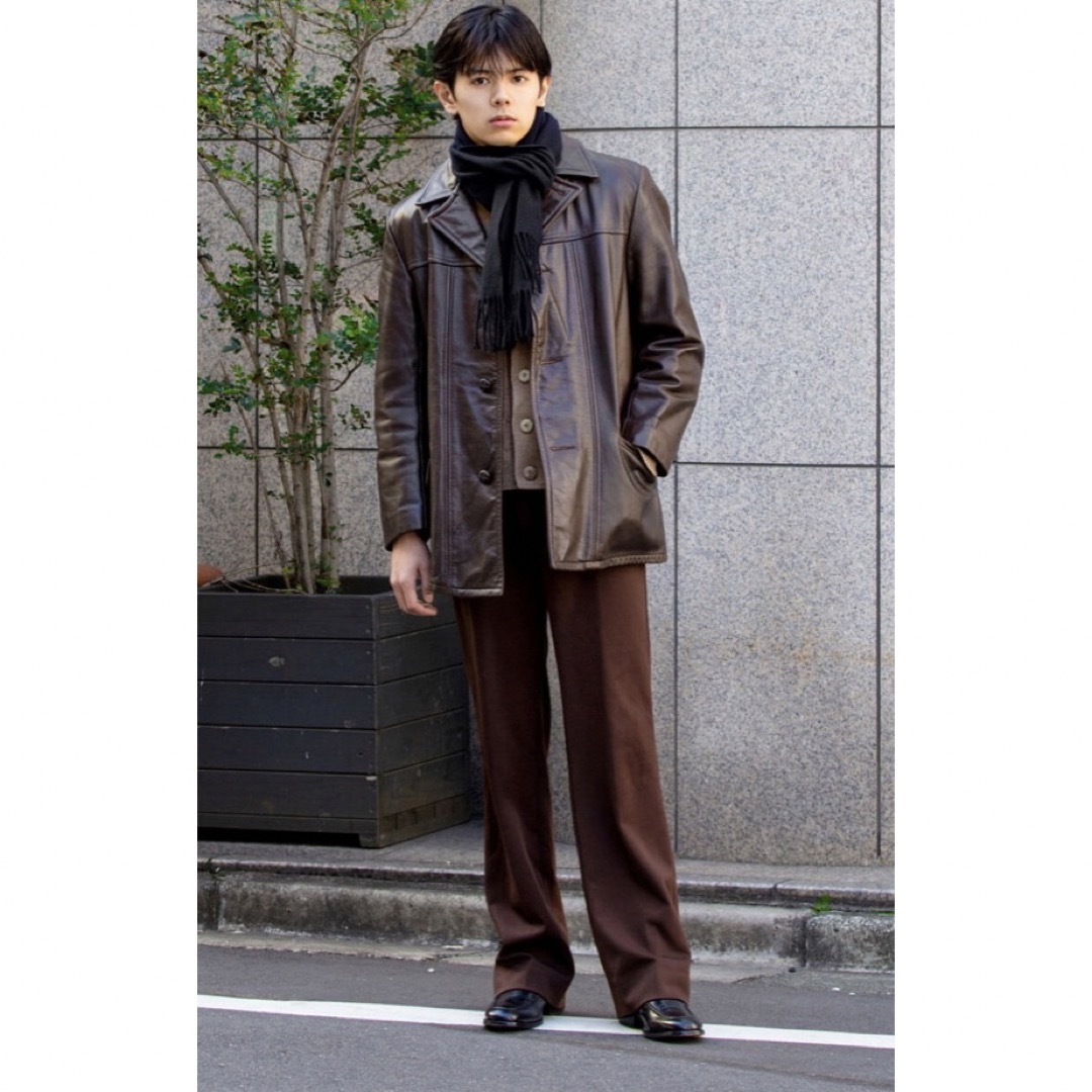 vintage leather jacket brown 井上翔太 メンズのジャケット/アウター(レザージャケット)の商品写真
