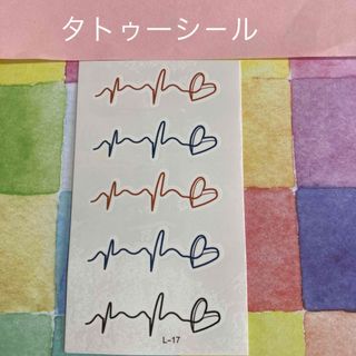 タトゥーシ－ル　ハ－ト　赤　青　黒　文字　1枚(その他)