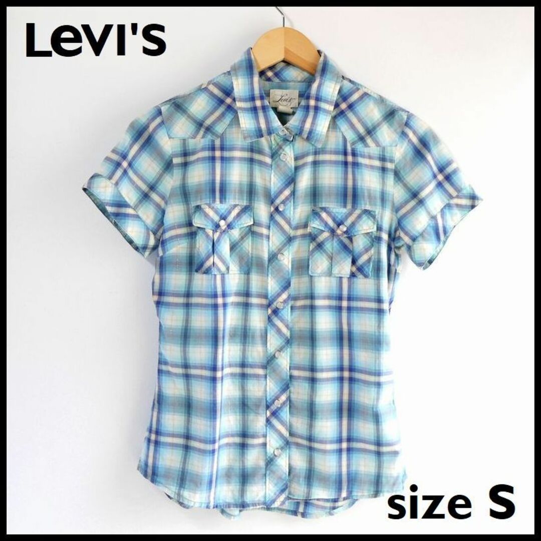 Levi's(リーバイス)のリーバイス レディース 半袖シャツ チェックシャツ Sサイズ レディースのトップス(シャツ/ブラウス(半袖/袖なし))の商品写真