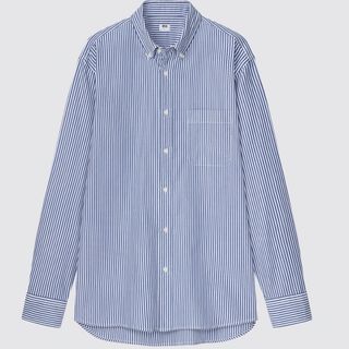 ユニクロ(UNIQLO)のエクストラファインコットンブロードストライプシャツ（長袖）(シャツ)