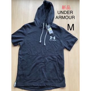 アンダーアーマー(UNDER ARMOUR)の新品　アンダーアーマー UNDER ARMOUR チュニック パーカー 半袖　黒(パーカー)