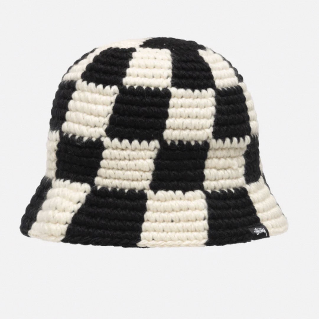 メンズ新品 stussy BUCKET HAT CHECKER KNIT