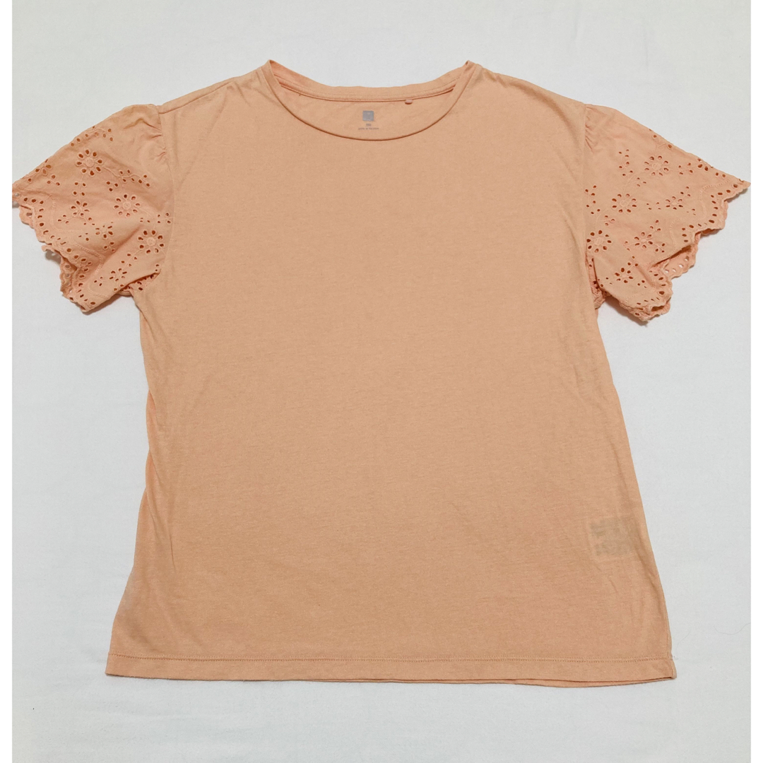 UNIQLO(ユニクロ)のフリルTシャツ 2枚セット キッズ/ベビー/マタニティのキッズ服女の子用(90cm~)(Tシャツ/カットソー)の商品写真