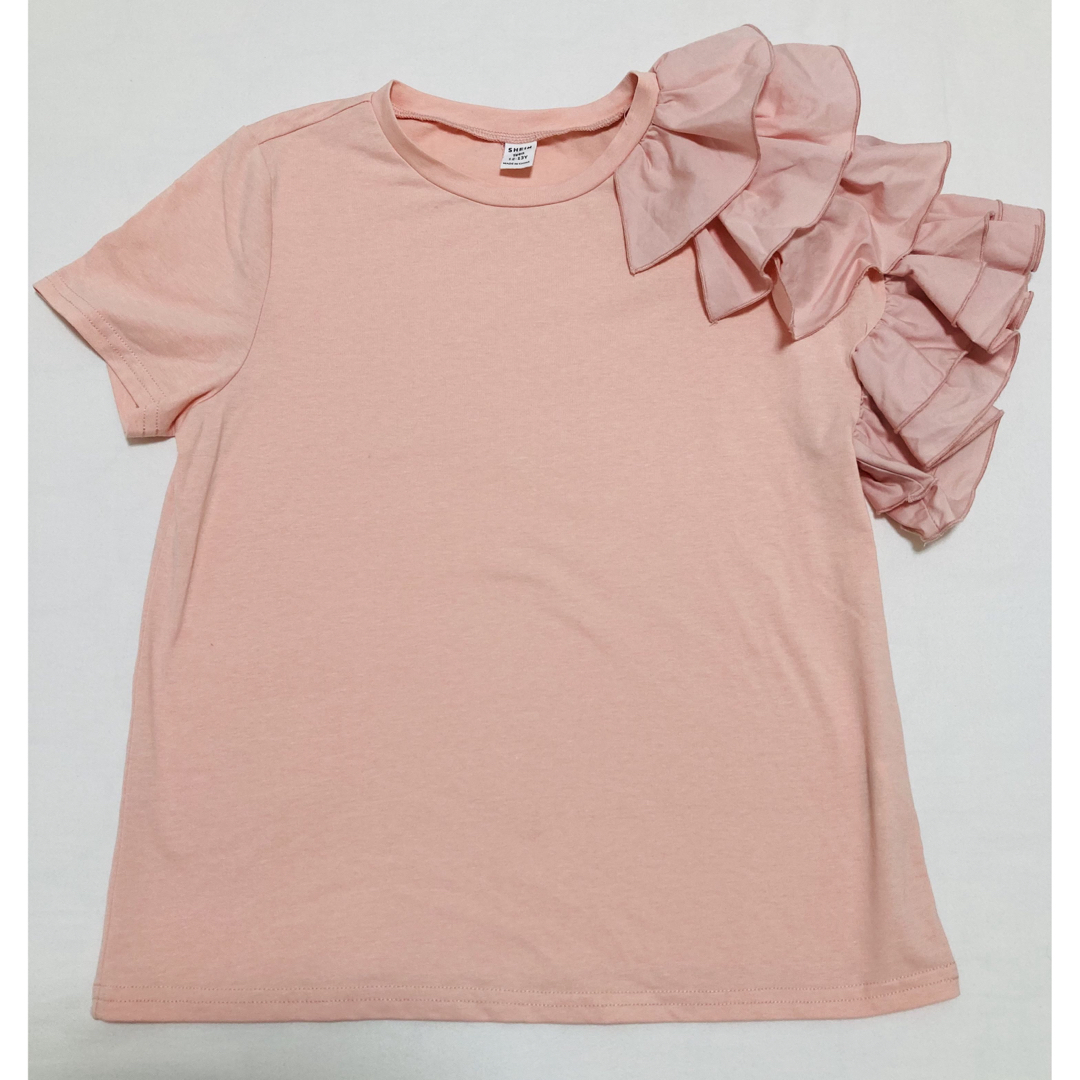 UNIQLO(ユニクロ)のフリルTシャツ 2枚セット キッズ/ベビー/マタニティのキッズ服女の子用(90cm~)(Tシャツ/カットソー)の商品写真